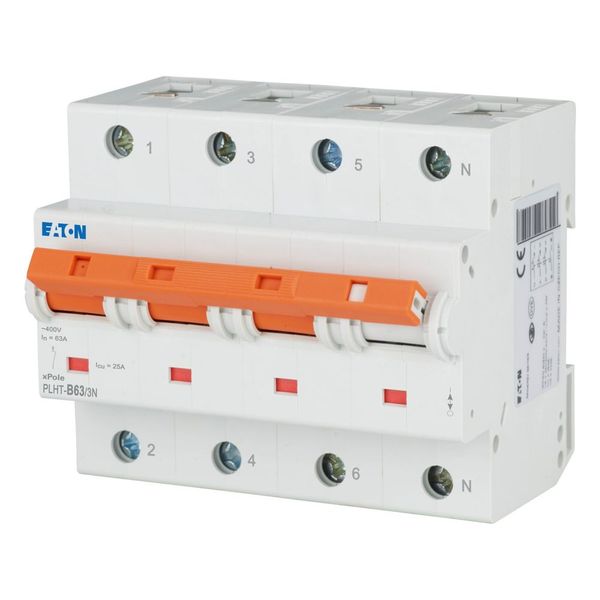 Miniature circuit breaker (MCB), 63A, 3Np, B-Char, AC image 1