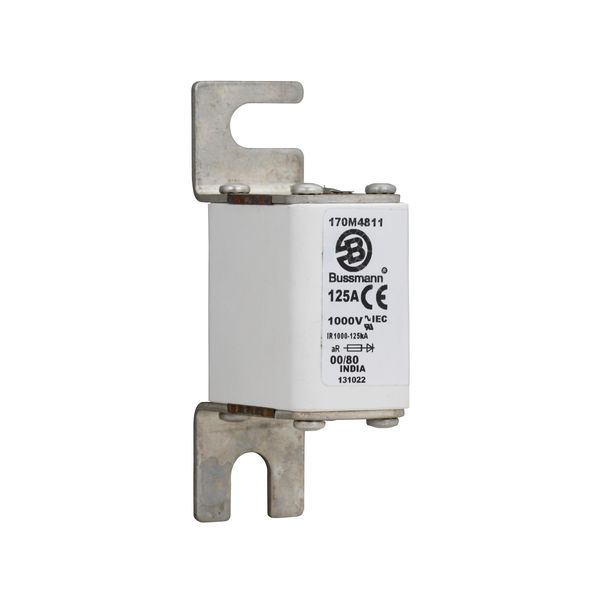 Fuse-link, high speed, 125 A, AC 1000 V, size 00, 30 x 47 x 98 mm, aR, DIN, IEC, single indicator image 13