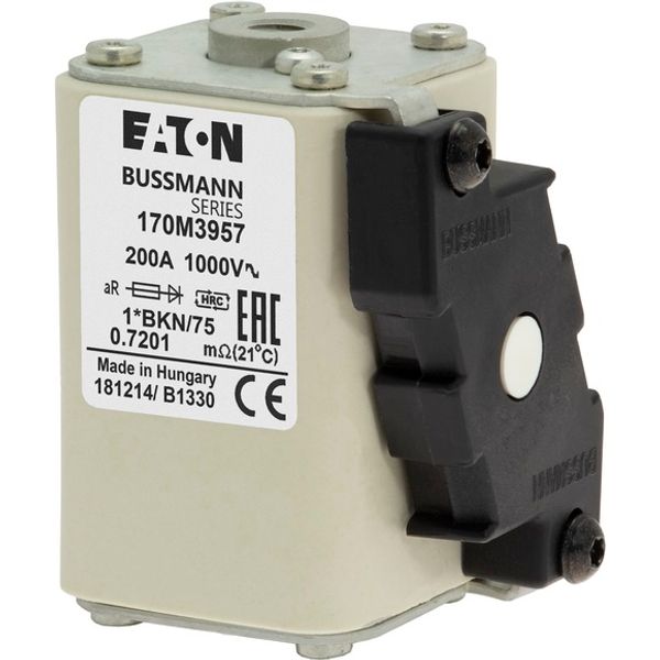 Fuse-link, high speed, 200 A, AC 1000 V, compact size 1, 43 x 61 x 74 mm, aR, IEC, UL, single indicator image 3