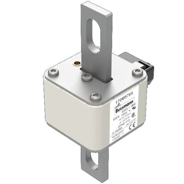 Fuse-link, high speed, 800 A, AC 690 V, size 2, 61 x 77 x 135 mm, aR, IEC, UL, type K indicator, 115 mm centres image 3