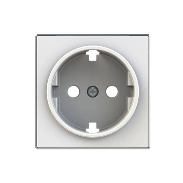 8588 CB Cover plate for Schuko socket outlet - White Glass Socket outlet Central cover plate White - Sky Niessen image 1