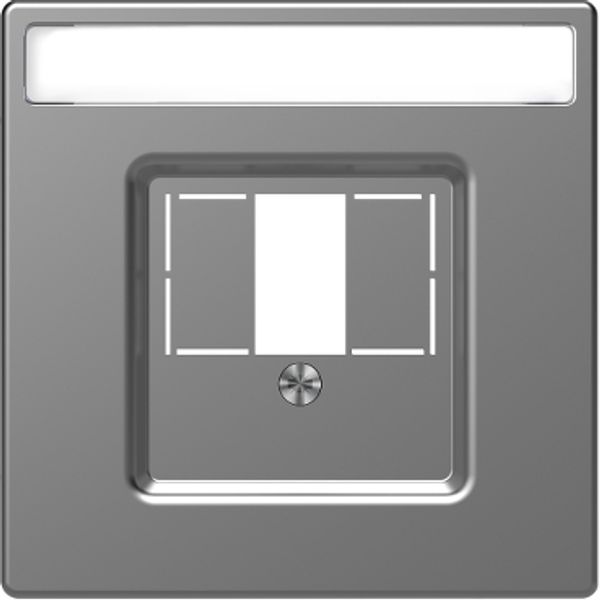 Central plate w. square opening and label field, stainless steel, System Design image 4