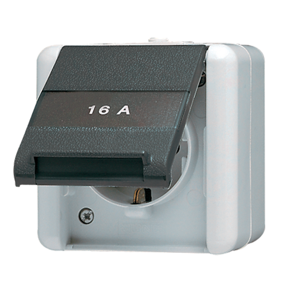 SCHUKO® socket with hinged lid and insc. 820NAW image 3