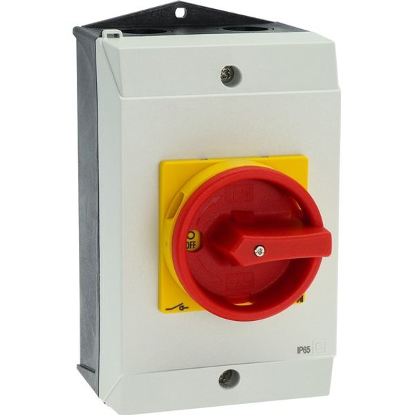 Main switch, T0, 20 A, surface mounting, 2 contact unit(s), 3 pole, 1 N/O, Emergency switching off function, Lockable in the 0 (Off) position, hard kn image 12