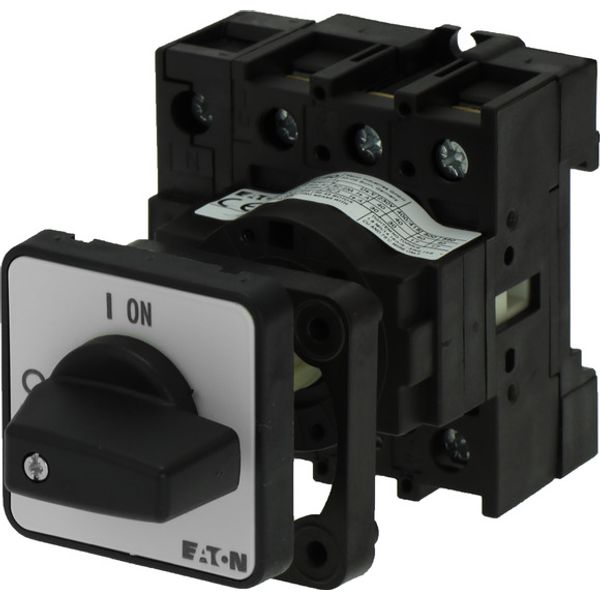 On-Off switch, P1, 40 A, rear mounting, 3 pole + N, with black thumb grip and front plate image 3
