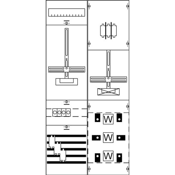 KA4204 Measurement and metering transformer board, Field width: 2, Rows: 0, 1050 mm x 500 mm x 160 mm, IP2XC image 5