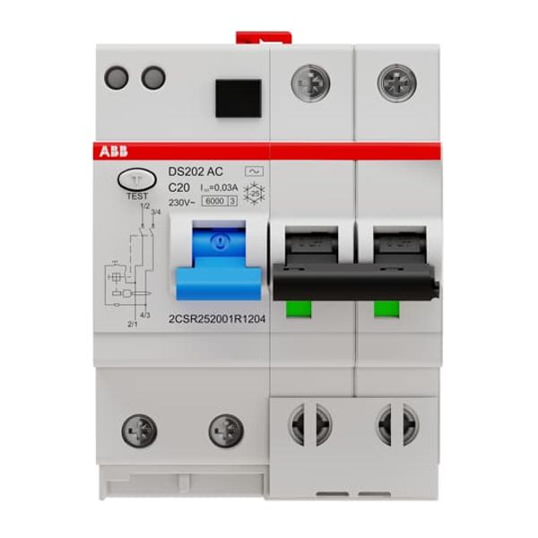 DS202 AC-C20/0.03 Residual Current Circuit Breaker with Overcurrent Protection image 1