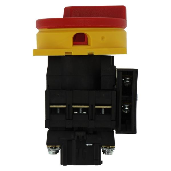 Main switch, P1, 40 A, flush mounting, 3 pole, 1 N/O, 1 N/C, Emergency switching off function, With red rotary handle and yellow locking ring, Lockabl image 8