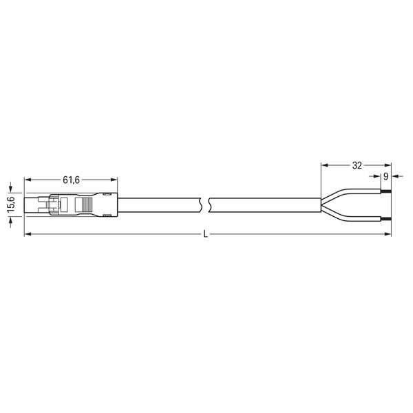 pre-assembled connecting cable Eca Plug/open-ended black image 6