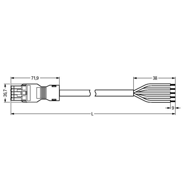 pre-assembled connecting cable Eca Socket/open-ended light green image 3