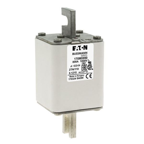 Fuse-link, high speed, 800 A, AC 1000 V, DIN 2, 59 x 75 x 138 mm, aR, DIN, IEC, single indicator image 4