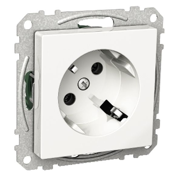 Exxact single socket-outlet with 45° angled outlet portion screw white image 2