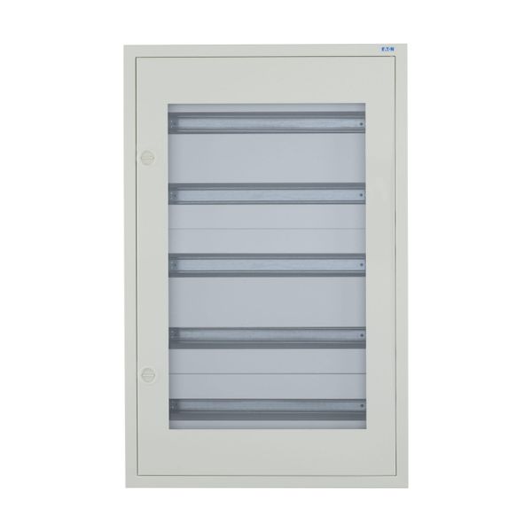 Complete flush-mounted flat distribution board with window, white, 24 SU per row, 5 rows, type C image 7