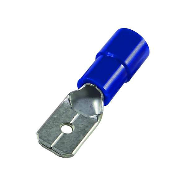 Flat plug (male) 1.5-2.5/6.3x0.8 blue insulated PVC image 4