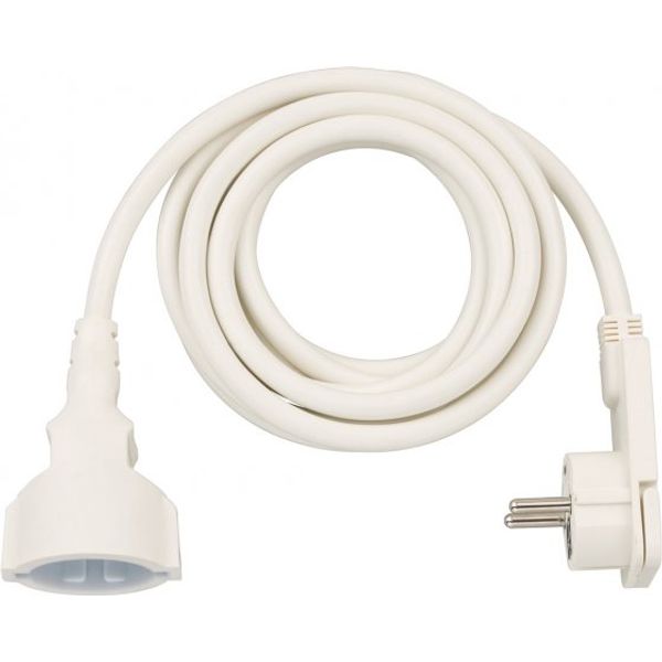 Short Extension Cable With Angled Flat Plug 3m H05VV-F3G1.5 white image 1