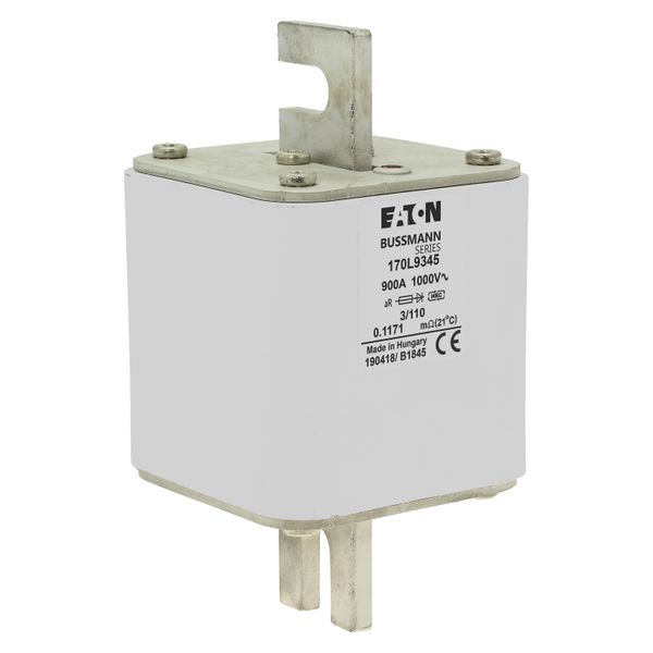 Fuse-link, high speed, 900 A, AC 1000 V, Size 3, 76 x 90 x 141 mm, aR, DIN, IEC, visual indicator image 18