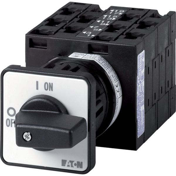 On-Off switch, T3, 32 A, rear mounting, 5 contact unit(s), 9-pole, with black thumb grip and front plate image 3