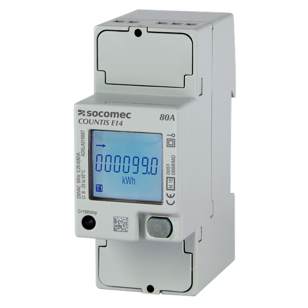 Active-energy meter COUNTIS E14 80A dual tariff with RS485 MODBUS com. image 2