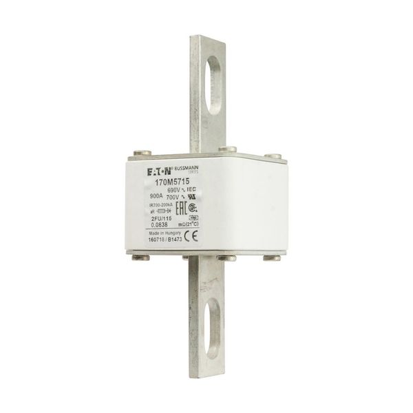 Fuse-link, high speed, 900 A, AC 690 V, size 2, 61 x 77 x 135 mm, aR, IEC, UL, no indicator, 115 mm centres image 10