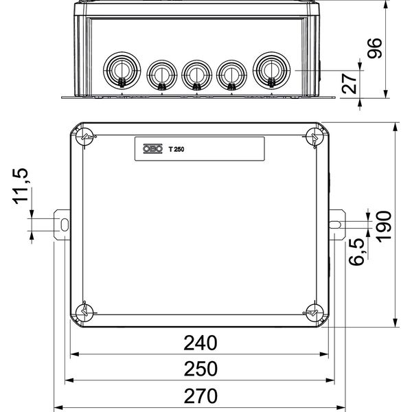 T250ED 4x24AD Junction box for function maintenance 240x190x95 image 2