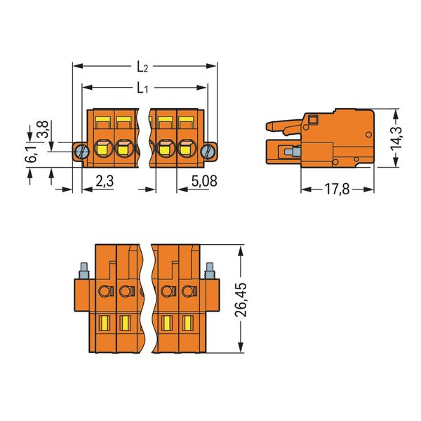 1-conductor female connector CAGE CLAMP® 2.5 mm² orange image 2