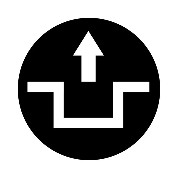Button plate, raised black, unlock symbol image 2