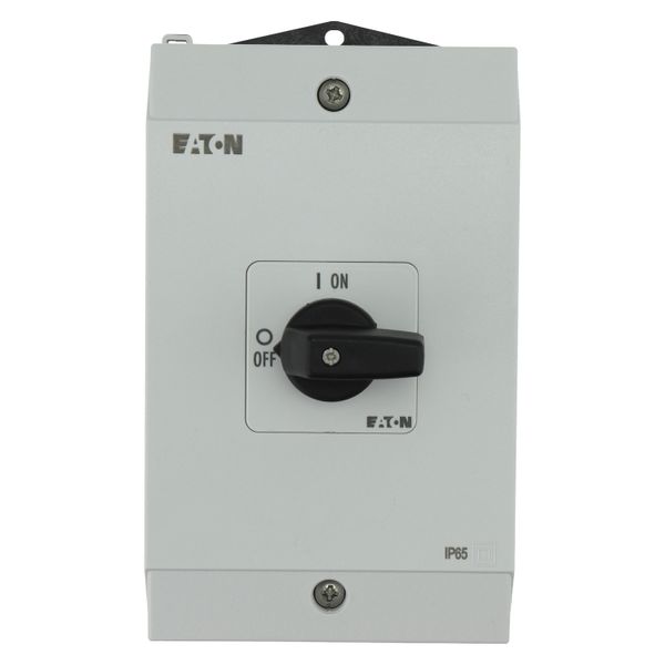 On-Off switch, P1, 40 A, surface mounting, 3 pole + N, with black thumb grip and front plate image 12