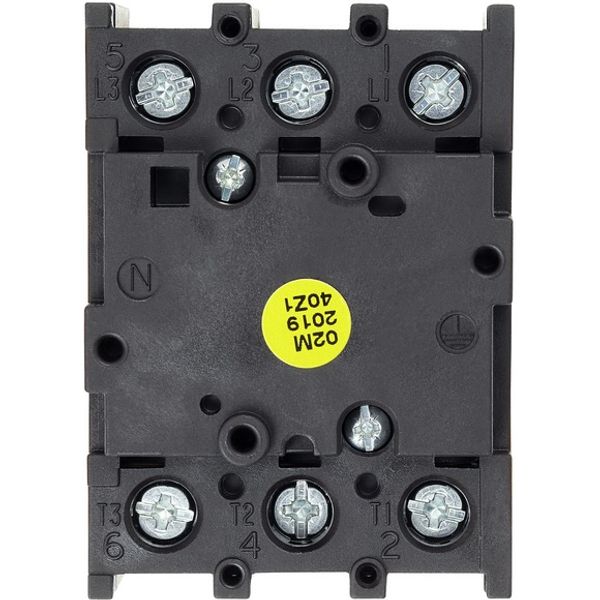 Main switch, P1, 32 A, flush mounting, 3 pole, Emergency switching off function, With red rotary handle and yellow locking ring image 3