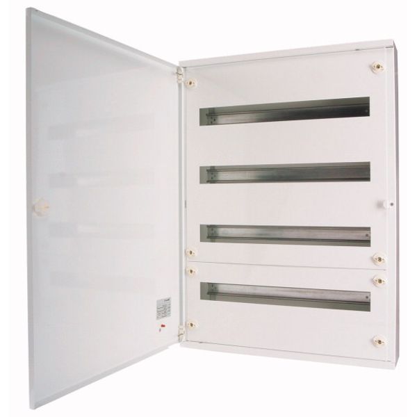 Complete surface-mounted flat distribution board, white, 33 SU per row, 4 rows, type C image 1