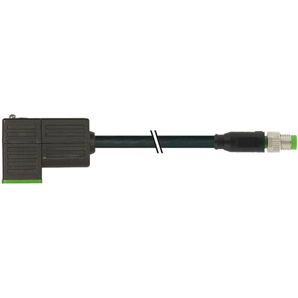 M8 male 0° A-cod./MSUD valve  C-8mm small PUR 3x0.34 bk +drag ch. 1m image 1