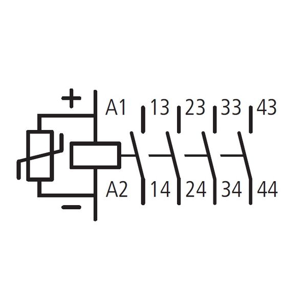 Auxiliary Contactor, 4 NO, coil 24VDC image 3