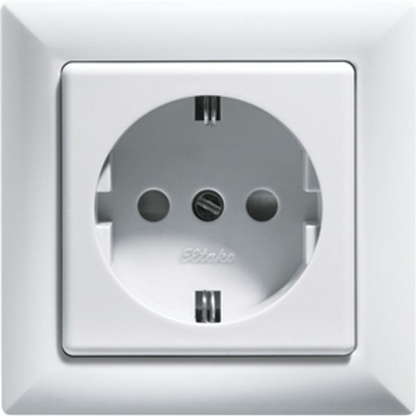 German Socket (Type F) DSS with socket outlet front, pure white image 1