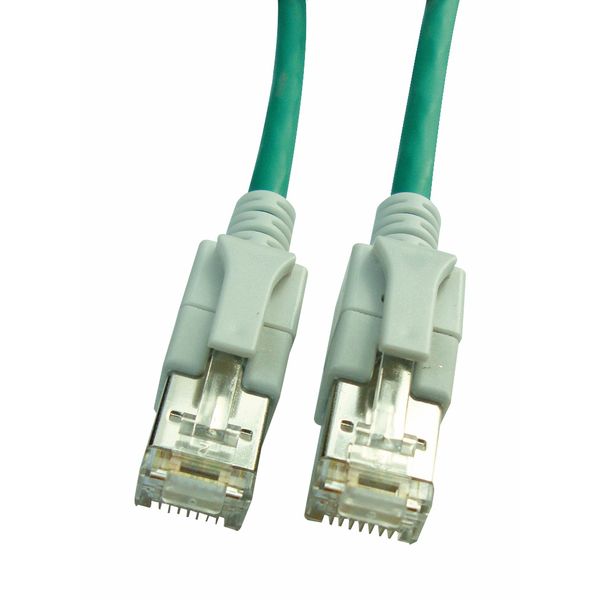 LED Patchcord RJ45 shielded, Cat.6a 10GB, LS0H,green, 10.0m image 1