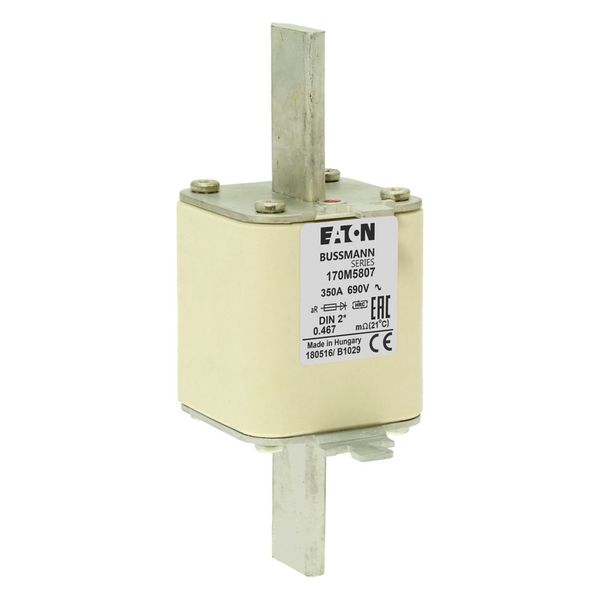 Fuse-link, high speed, 350 A, AC 690 V, compact DIN 2, 55 x 71 x 150 mm, aR, DIN, IEC, single indicator image 8