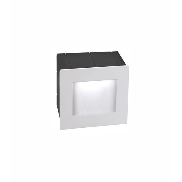 White Aluminium LED 3 Watt 132Lm 3000K 220-240 Volt 50Hz Beam Angle 15o IP54 L: 8 W: 7 H: 8 cm Cut Out: L: 6.4 x W: 6.7 cm image 1