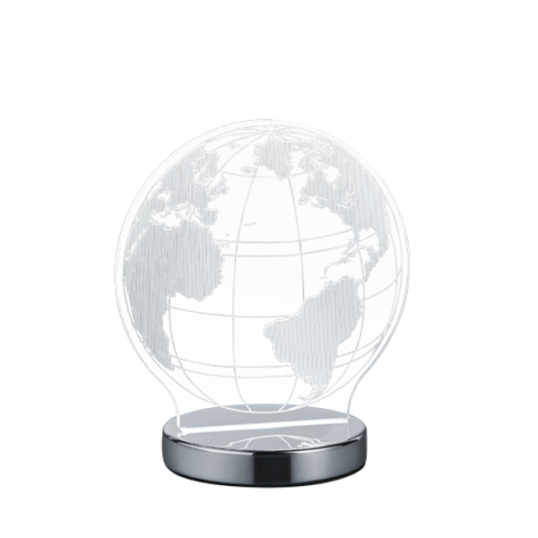 Globe LED table lamp chrome image 1