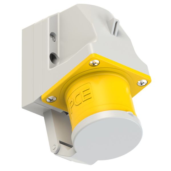 CEE-wall mounted plug 32A 3p 4h with lid image 1