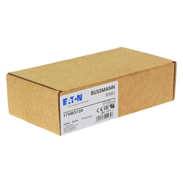 Fuse-link, high speed, 450 A, AC 690 V, compact size 1, 45 x 45 x 148 mm, aR, IEC, UL image 19