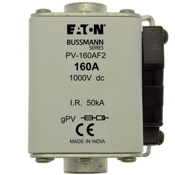 Fuse-link, high speed, 160 A, DC 1000 V, size 2, 61 x 77 x 91 mm, gPV, IEC, UL, single indicator image 6