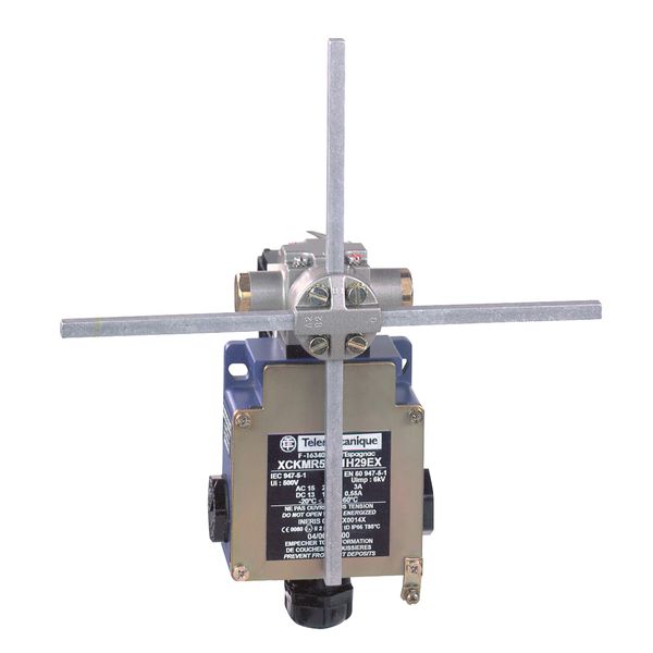 Limit switch, Limit switches XC Standard, XCKMR, square rod 6 mm crossed, 2 x (2 NC), ATEX/IECEx image 1