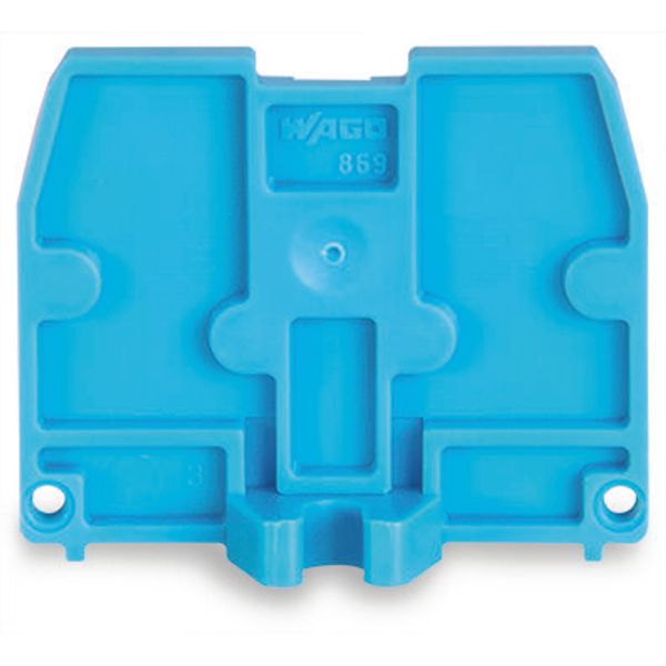 End plate with fixing flange M3 2.5 mm thick blue image 2