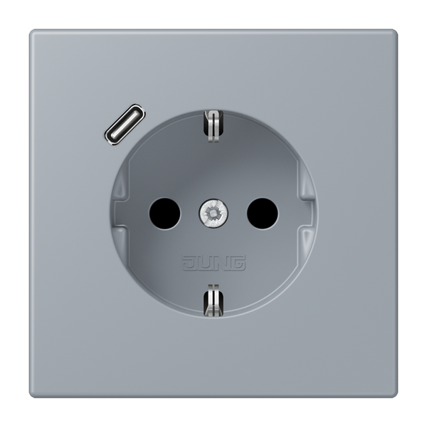 SCHUKO socket with USB type C LC4320O LC1520-18C257 image 1