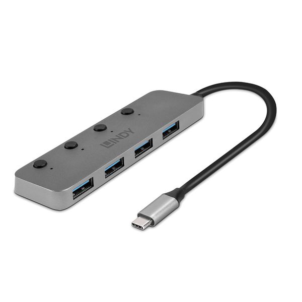 4 Port USB 3.2 Type C Hub with On/Off switches 4 additional USB Type A ports for a USB type C computer with On/Off switch for each port image 2