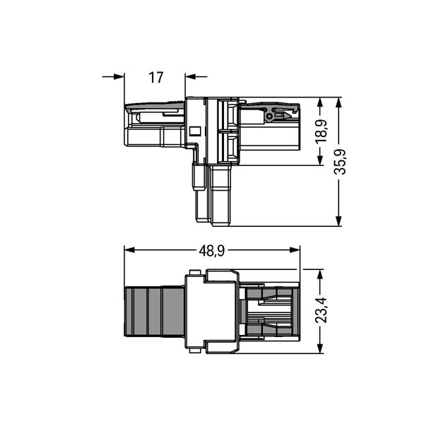 T-distribution connector 2-pole Cod. A white image 2