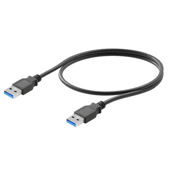 USB cable, USB A 3.0, PVC, blue image 1