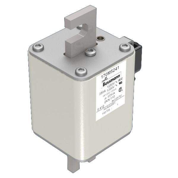 Fuse-link, high speed, 350 A, AC 1250 V, size 2, 61 x 77 x 138 mm, aR, DIN, IEC, single indicator image 3