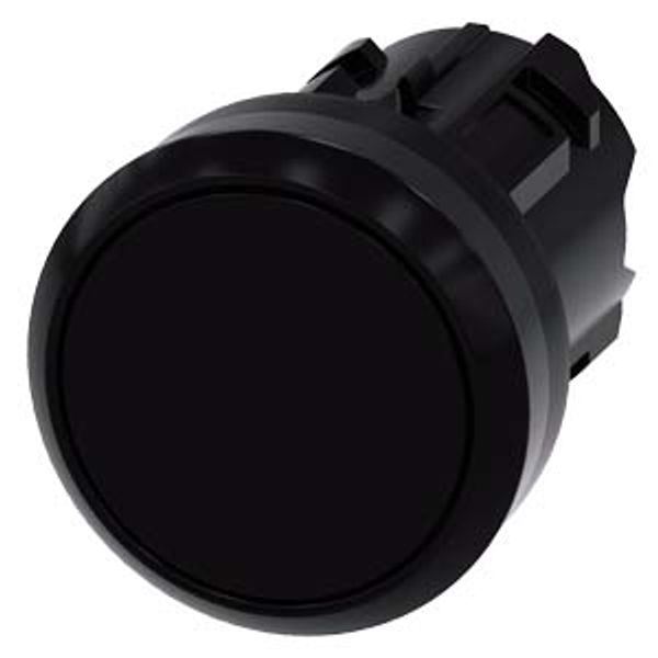 Pushbutton, 22 mm, round, plastic, black, pushbutton, flat, momentary contact 3SU1000-0AB10-0AA0-Z Y15 image 1