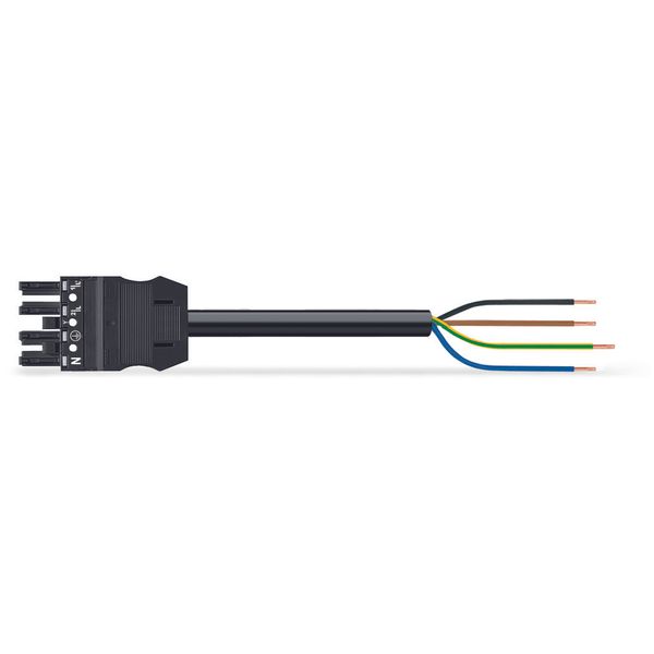 pre-assembled connecting cable;Eca;Socket/open-ended;black image 3