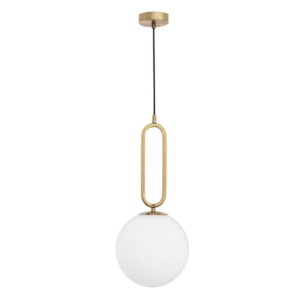 Brass Metal   Opal Glass  LED E27 1x12 Watt 230 Volt  IP20 Bulb Excluded  D: 25 H1: 56 H2: 120 cm Adjustable height image 1