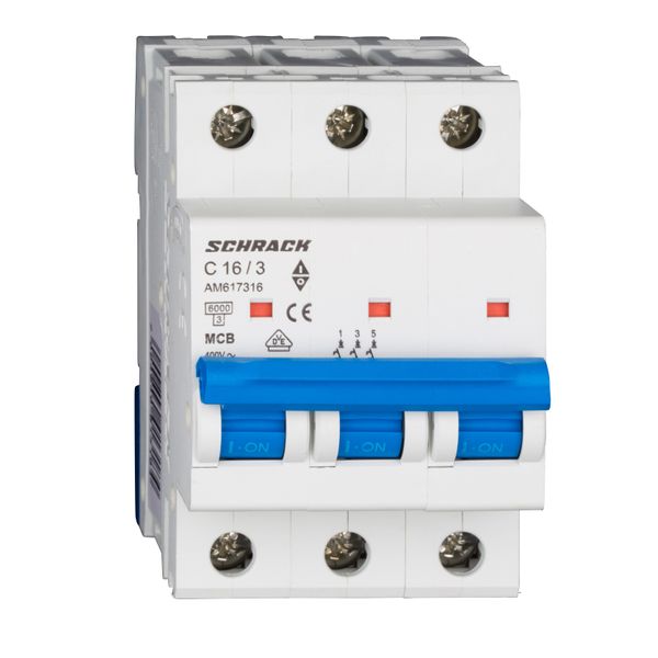 Miniature Circuit Breaker (MCB) AMPARO 6kA, C 16A, 3-pole image 1